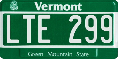 VT license plate LTE299