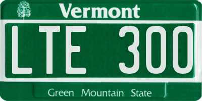 VT license plate LTE300