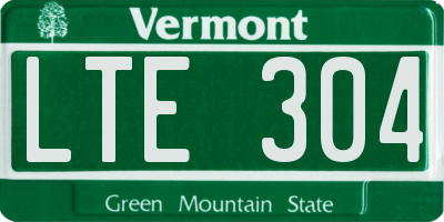 VT license plate LTE304