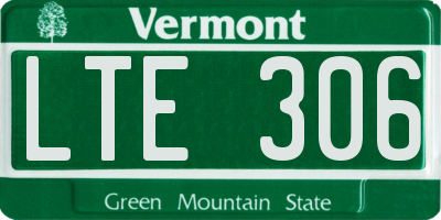 VT license plate LTE306