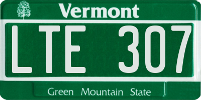 VT license plate LTE307