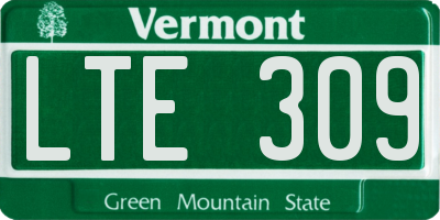 VT license plate LTE309