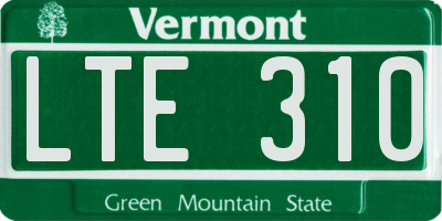 VT license plate LTE310