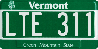 VT license plate LTE311