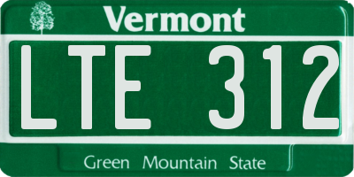 VT license plate LTE312