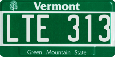 VT license plate LTE313