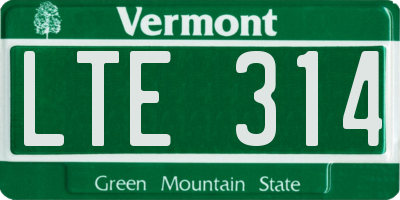 VT license plate LTE314