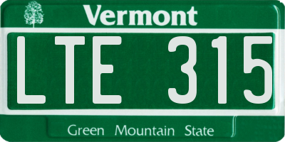 VT license plate LTE315