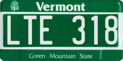 VT license plate LTE318