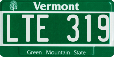 VT license plate LTE319