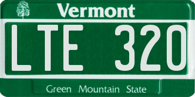VT license plate LTE320