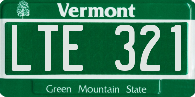 VT license plate LTE321