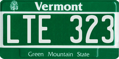 VT license plate LTE323