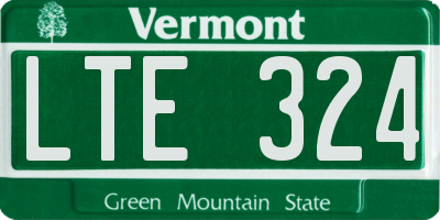 VT license plate LTE324