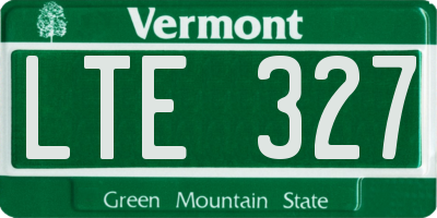 VT license plate LTE327