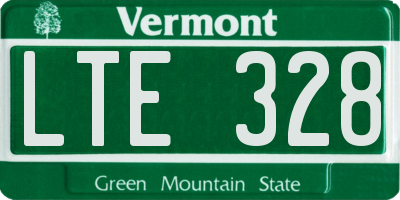 VT license plate LTE328