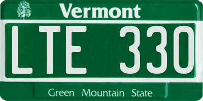 VT license plate LTE330