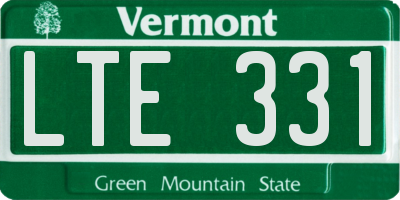 VT license plate LTE331