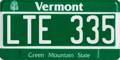 VT license plate LTE335