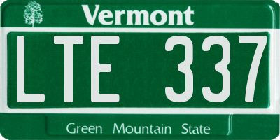 VT license plate LTE337