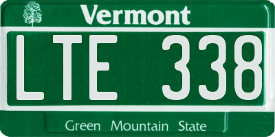 VT license plate LTE338