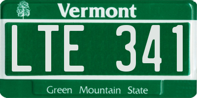 VT license plate LTE341