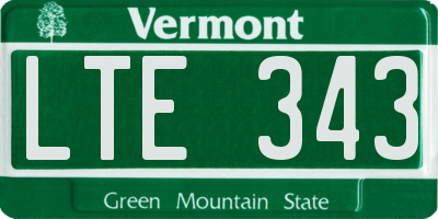 VT license plate LTE343