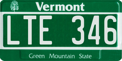 VT license plate LTE346
