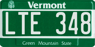 VT license plate LTE348