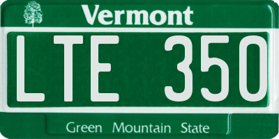 VT license plate LTE350
