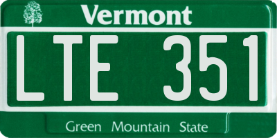 VT license plate LTE351