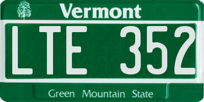 VT license plate LTE352
