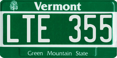 VT license plate LTE355