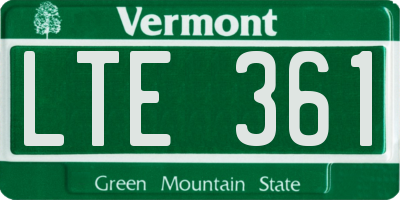 VT license plate LTE361