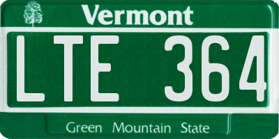 VT license plate LTE364