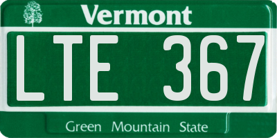VT license plate LTE367