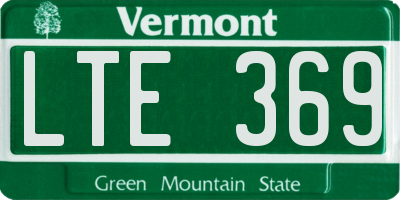 VT license plate LTE369