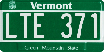 VT license plate LTE371