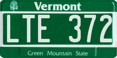 VT license plate LTE372