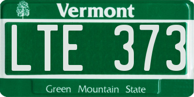 VT license plate LTE373