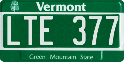 VT license plate LTE377