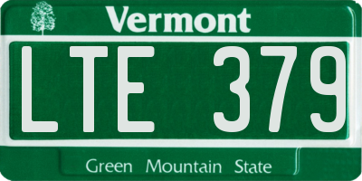 VT license plate LTE379
