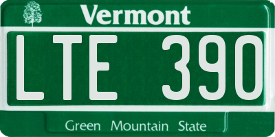VT license plate LTE390