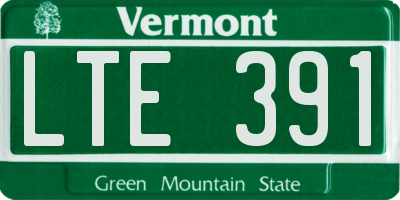 VT license plate LTE391