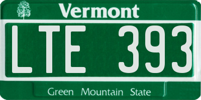 VT license plate LTE393