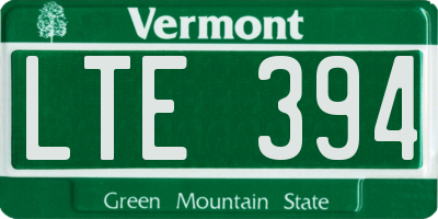 VT license plate LTE394