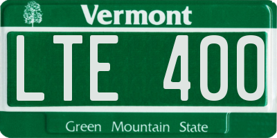 VT license plate LTE400