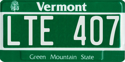 VT license plate LTE407