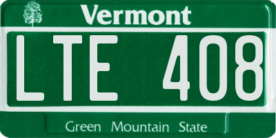 VT license plate LTE408