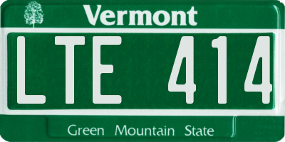 VT license plate LTE414